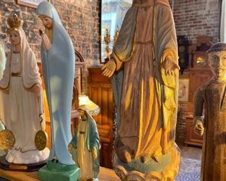 Hand Carved Wood Mary Figure