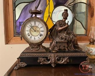 Antique Figural Mantel Clock