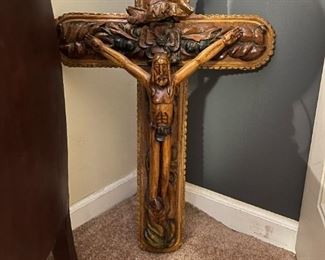Hand Carved Wood Religious Sculpture