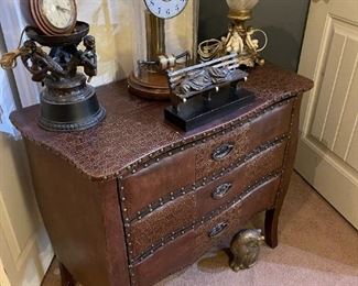 Leather Wrapped 3 Drawer Chest / Table