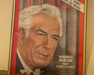 WARREN BURGER Autographed Time Magazine