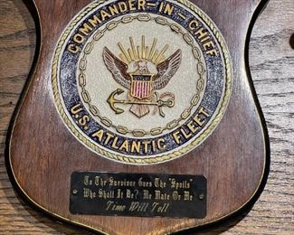 Naval Plaque with SCHATZ Clock and SCHATZ Barometer