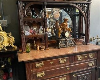 Antique Marble Topped Sideboard