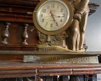 FDR "At The Wheel For A New Deal" Windsor Clock