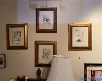Signed Framed Etchings by LOUIS ICART