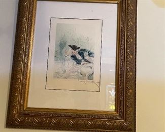 Signed Etching "Fixated" by LOUIS ICART