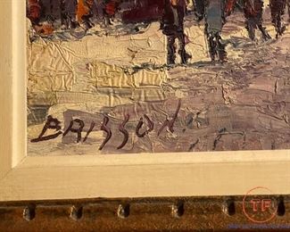 Original Oil on Canvas Street Scene by MARCEL BRISSON