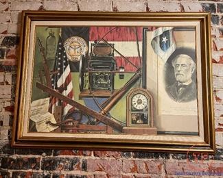 R.E. Lee Confederate Mural Wall Art