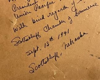 Art Gift Given to UNION PACIFIC President 1941