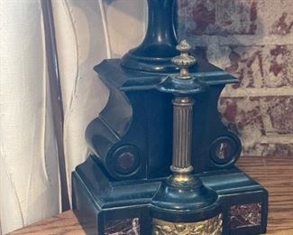 Antique French MERCURY Pendulum Mantel Clock with Sconces