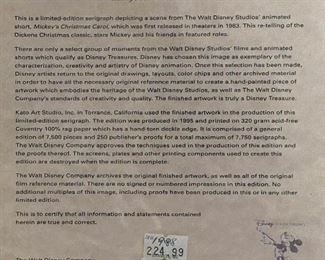 Limited Edition DISNEY Serigraph