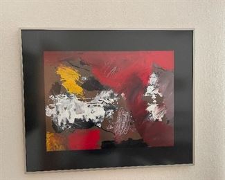 Moises Monteferro framed multi media artwork