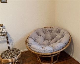 rattan tub chair & footstool