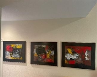 Moises Monteferro framed multi media artwork