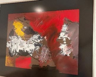 Moises Monteferro framed multi media artwork