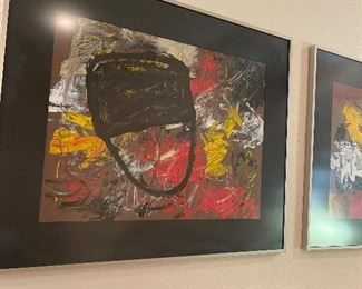 Moises Monteferro framed multi media artwork