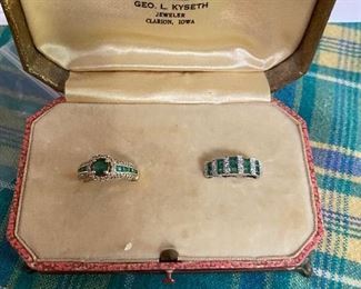 14k emerald and diamond rings