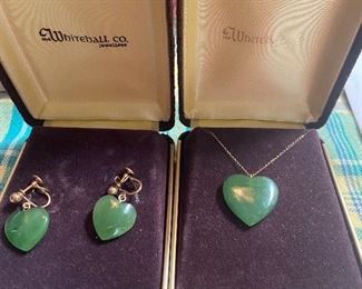 Jade necklace and matching ear rings