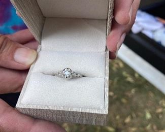 Art Deco platinum 1/2 carat diamond ring