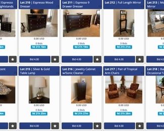 Dressers, Jewelry Mirror, Chairs and Tables