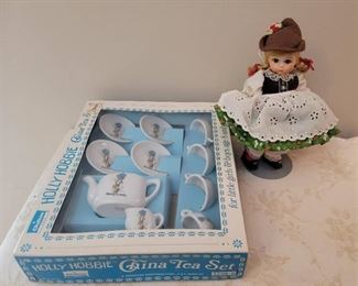 Little Womens "Austria" Doll by Madame Alexander and Holly Hobbie Tea Set (China)