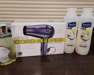 NIB Conair Cord-Keeper Hair Dryer, Shampoo, Conditioner, and Shower Gel