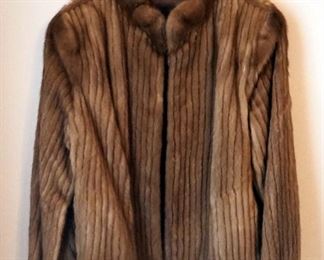 Pastel Ribbed Genuine Mink Jacket, Size Large, Includes Appraisal Dated 1987