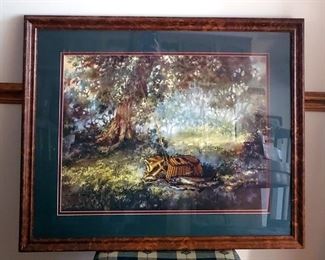Framed Matted Under Glass Susan Mink Colclough "Rainbows And Buttercups" Print, Signed By Artist, 27" x 33"