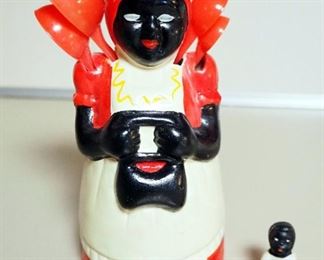Aunt Jemima Measuring Spoon Holder And Pottery Figure 1.5" Tall