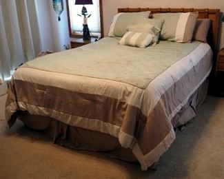 Queen Size Bed Including Headboard, 42" x 60" Posturepedic Premium Hybrid, Box Spring, Frame And Bedding