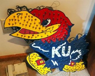 University of Kansas Lighted Jayhawk Sign