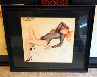 Framed Under Glass The Cars Candy-O Album Art by Alberto Vargas 17.5" x 19.75", Alberto Vargas 1940's Esquire March And November Calendar Prints, 21"