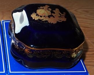 Limoges Castel France Porcelain Dresser Box And Trinket Dishes, Qty 2