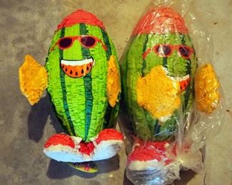 Paper Mache 24" Watermelon Pinatas, Qty 2