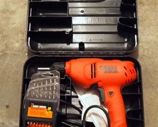 Black And Decker Electric Drill, Model No. DR201 With Drill Bit Set
