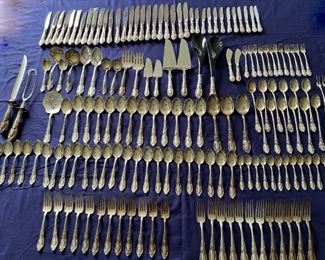 158 Pcs- Towle King Richard Pattern Sterling Silver Flatware