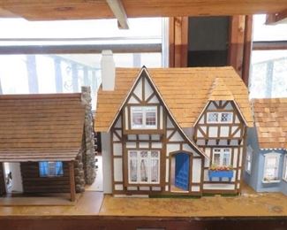 HandMade Doll Houses- Log Cabin Has All The Furnishings