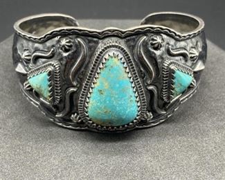 925 Silver & Turquoise Cuff, Tl Weight 2.3 oz
