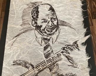 Signed Sketch of Al Lewis,
Jazz Banjo Player