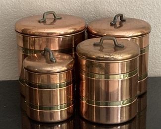 (4) Copper Canister Set