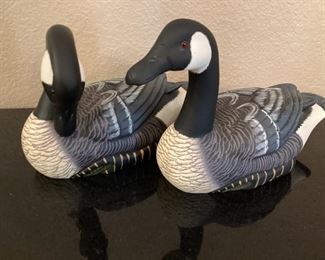 (2) Handcrafted & Hand Painted Wood Ducks
