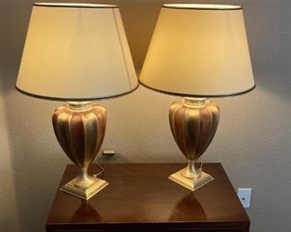 (2) Trendy Tuscan Urn-Shaped Table Lamps, 29in t