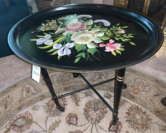 Beautiful hand painted folding tray table 