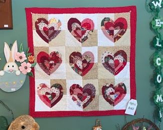 Valentine’s Day quilted wall hanging