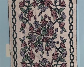 Needlepoint floral wall hanging 