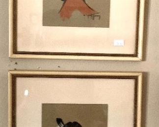 Set of 6&nbsp;Vintage Gerda Christoffersen SAGA &nbsp;art prints Native American girl