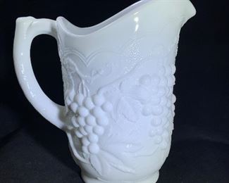 Milk glass water pitcher 
