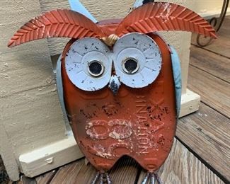 License plate folk art owl 