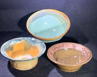 Studio art pottery bowls
