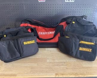 (3) Tool Bags: 1- Craftsman and 2- Dewalt